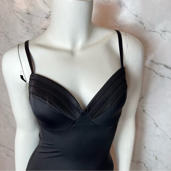 Spanx Assets Red Hot Label Shapewear Padded Slip Dress Black Medium - Picture 3 of 12